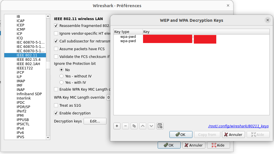 Il faut donner les clés de son wifi à Wireshark