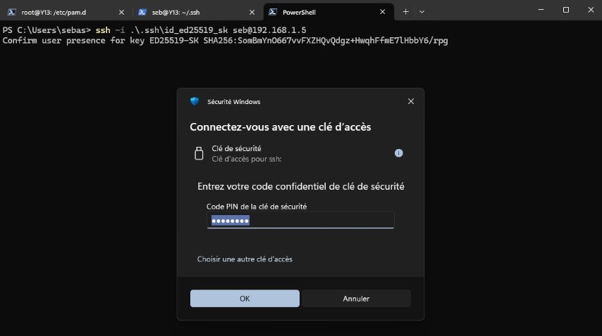 Windows utilise la clé FIDO2