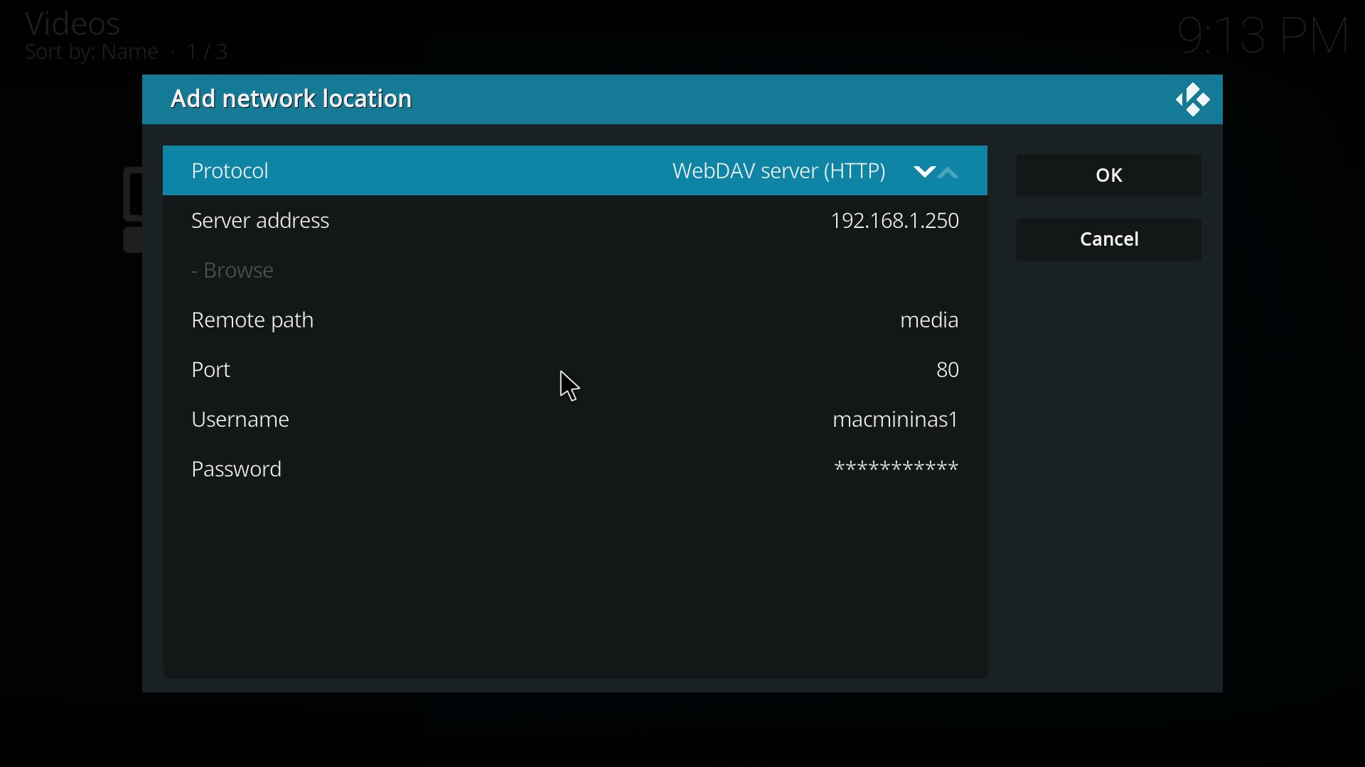 Kodi Webdav HTTP