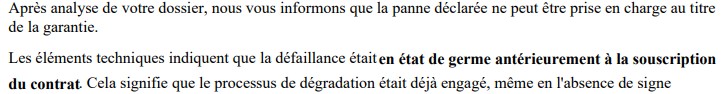 Refus garantie